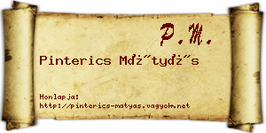 Pinterics Mátyás névjegykártya