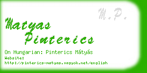 matyas pinterics business card