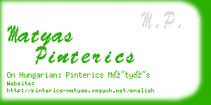 matyas pinterics business card